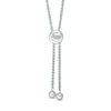 Thumbnail Image 2 of 5.0mm Cultured Freshwater Pink Pearl and White Sapphire Plumeria Bolo Bracelet in Sterling Silver-9.5"