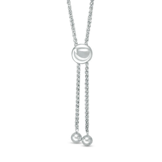 5.0mm Cultured Freshwater Pink Pearl and White Sapphire Plumeria Bolo Bracelet in Sterling Silver-9.5"