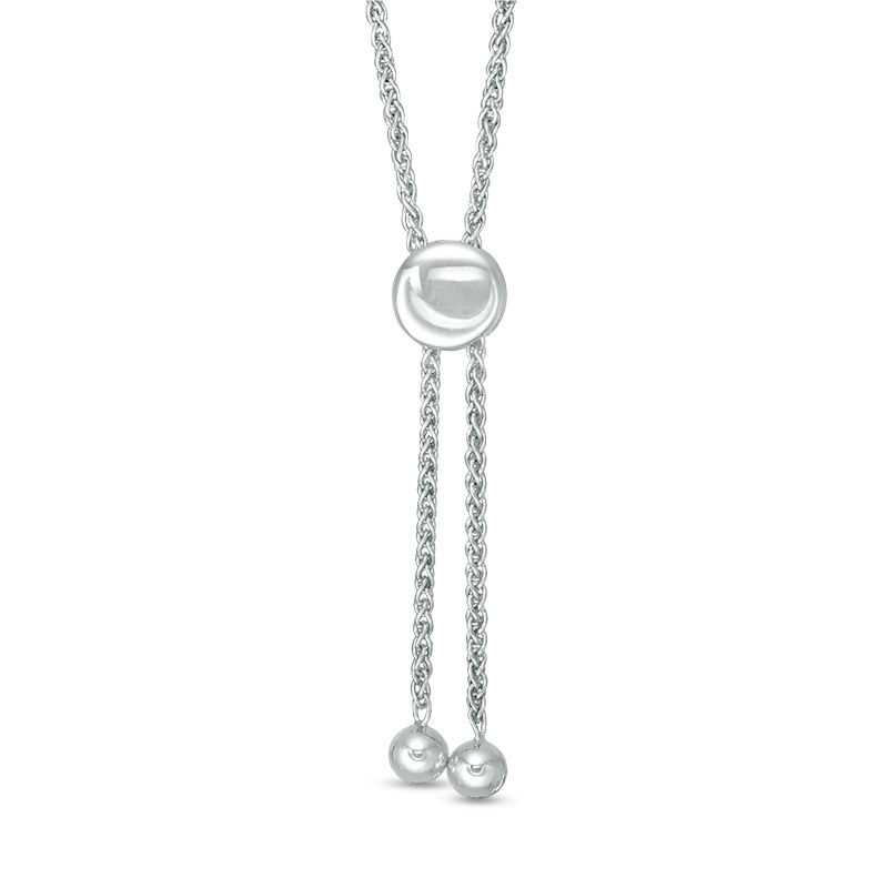 Main Image 2 of 5.0mm Cultured Freshwater Pink Pearl and White Sapphire Plumeria Bolo Bracelet in Sterling Silver-9.5"