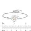 Thumbnail Image 3 of 5.0mm Cultured Freshwater Pink Pearl and White Sapphire Plumeria Bolo Bracelet in Sterling Silver-9.5"