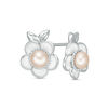 Thumbnail Image 1 of 4.0mm Cultured Freshwater Pink Pearl Plumeria Stud Earrings in Sterling Silver