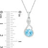 Thumbnail Image 2 of Swiss Blue Topaz and Lab-Created White Sapphire Infinity Pendant, Earrings and Bracelet Set in Sterling Silver - 9.5&quot;