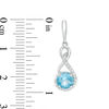 Thumbnail Image 3 of Swiss Blue Topaz and Lab-Created White Sapphire Infinity Pendant, Earrings and Bracelet Set in Sterling Silver - 9.5&quot;