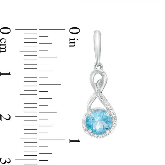 Swiss Blue Topaz and Lab-Created White Sapphire Infinity Pendant, Earrings and Bracelet Set in Sterling Silver - 9.5"
