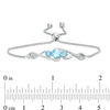 Thumbnail Image 4 of Swiss Blue Topaz and Lab-Created White Sapphire Infinity Pendant, Earrings and Bracelet Set in Sterling Silver - 9.5&quot;