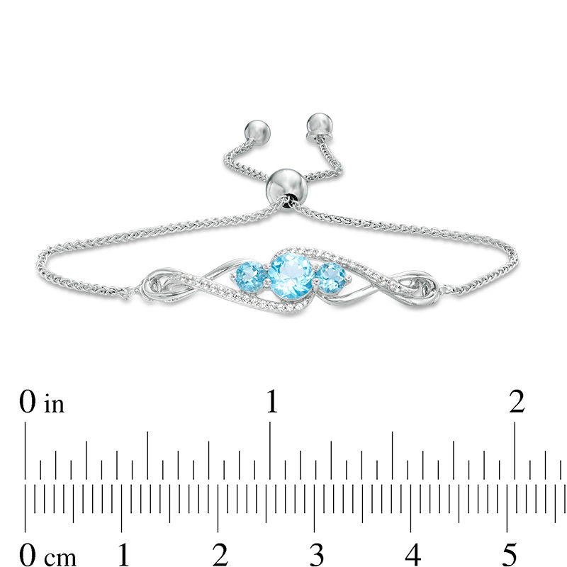 Swiss Blue Topaz and Lab-Created White Sapphire Infinity Pendant ...