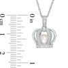 Thumbnail Image 1 of 6.5 - 7.0mm Cultured Freshwater Pearl and Lab-Created White Sapphire Crown Cage Pendant in Sterling SiIver