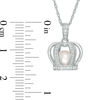 Thumbnail Image 1 of 6.5-7.0mm Freshwater Cultured Pearl and Lab-Created White Sapphire Crown Cage Pendant in Sterling SiIver