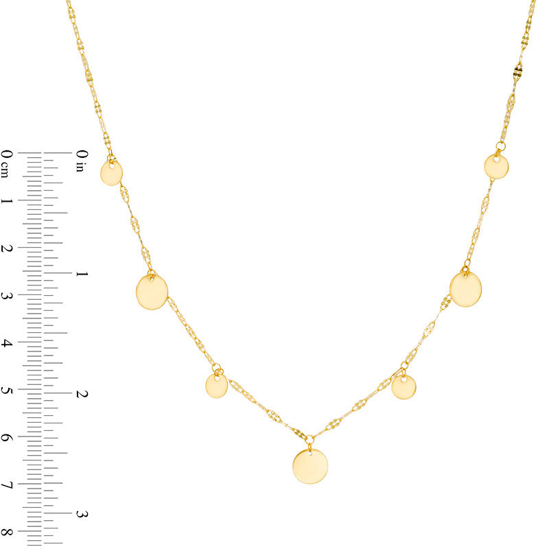 Main Image 3 of Disc Station Choker Necklace in 10K Gold - 16"