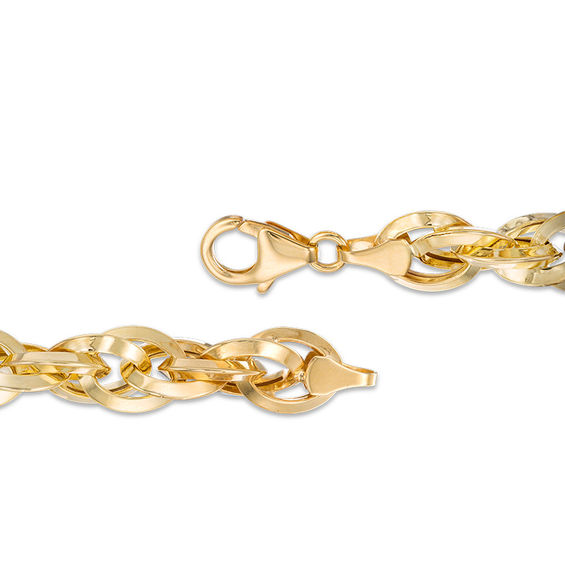 Layered Link Chain Bracelet in 10K Gold - 7.5"
