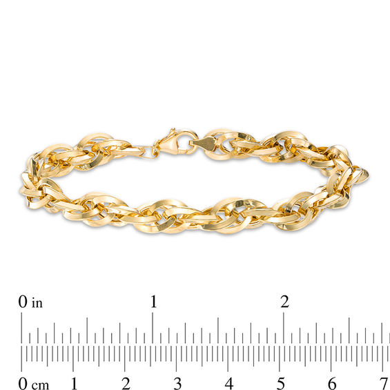Layered Link Chain Bracelet in 10K Gold - 7.5"