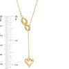 Thumbnail Image 3 of Puffed Heart and Infinity Lariat-Style Necklace in 10K Gold