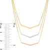 Thumbnail Image 3 of Triple Chain Chevron Necklace in 10K Tri-Tone Gold - 17"