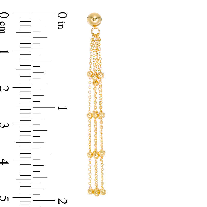 Main Image 2 of Bead Station Multi-Strand Chain Drop Earrings in 10K Gold