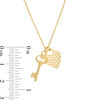 Thumbnail Image 2 of Textured Heart and Polished Key Charm Pendant in 10K Gold