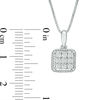 Thumbnail Image 2 of 1/8 CT. T.W. Composite Diamond Square Pendant and Stud Earrings Set in Sterling Silver