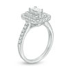 Thumbnail Image 2 of 1 CT. T.W. Emerald-Cut Diamond Double Frame Engagement Ring in 14K White Gold
