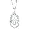 Thumbnail Image 1 of 6.0mm Lab-Created White Sapphire Teardrop Pendant in Sterling Silver