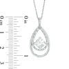 Thumbnail Image 2 of 6.0mm Lab-Created White Sapphire Teardrop Pendant in Sterling Silver