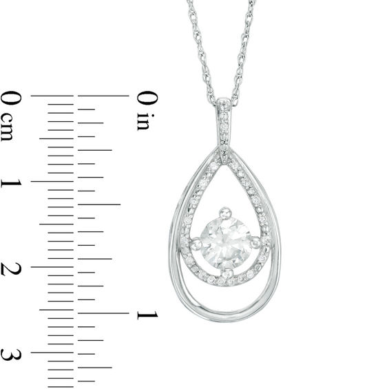 6.0mm Lab-Created White Sapphire Teardrop Pendant in Sterling Silver