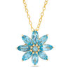Thumbnail Image 1 of Blue Topaz Daisy Pendant in 10K Gold