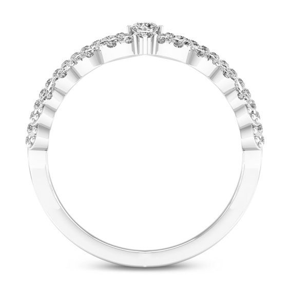 1/3 CT. T.W. Diamond Heart Crown Ring in 10K White Gold 1/3 CT. T.W. Diamond Heart Crown Ring in 10K White Gold