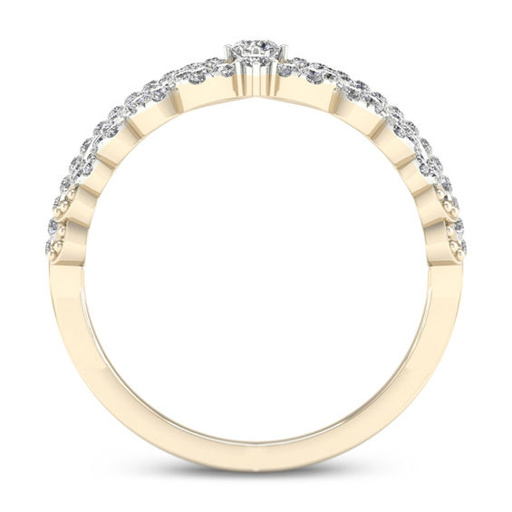 1/3 CT. T.w. Diamond Heart Crown Ring in 10K Gold