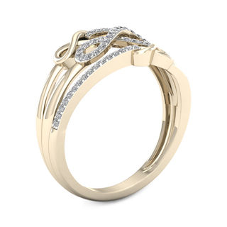 1/6 CT. T.W. Diamond Triple Infinity Multi-Row Ring in 10K