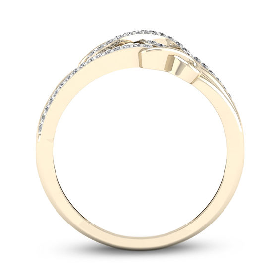 1/6 CT. T.w. Diamond Triple Infinity Multi-Row Ring in 10K Gold
