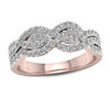 Thumbnail Image 1 of 1/2 CT. T.W. Diamond Braided Twist Ring in 10K Rose Gold