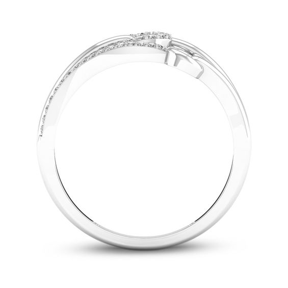 1/8 CT. T.W. Diamond Triple Circle Multi-Row Ring in 10K White Gold 1/8 CT. T.W. Diamond Triple Circle Multi-Row Ring in 10K White Gold