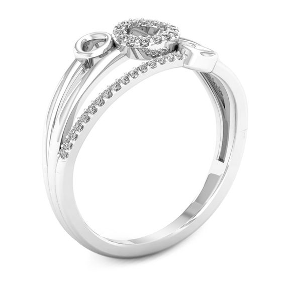 1/8 CT. T.W. Diamond Triple Trillion Multi-Row Ring in 10K White Gold 1/8 CT. T.W. Diamond Triple Trillion Multi-Row Ring in 10K White Gold