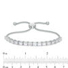 Thumbnail Image 2 of Baguette Lab-Created White Sapphire Line Bolo Bracelet in Sterling Silver - 9.0"