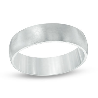 Mens Stainless Steel Brushed Wedding Band Ring