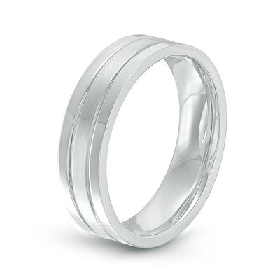 Bridal Wedding Bands Decorative Bands Stainless Steel Polished Grooved CZ Ring Size 9 Bridal Wedding Bands Decorative Bands Stainless Steel Polished Grooved CZ Ring Size 9