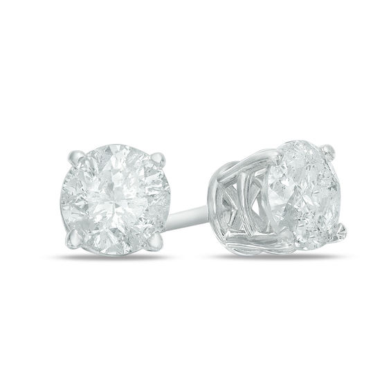 1-1/5 CT. T.W. Diamond Solitaire Stud Earrings in 14K White Gold | Zales