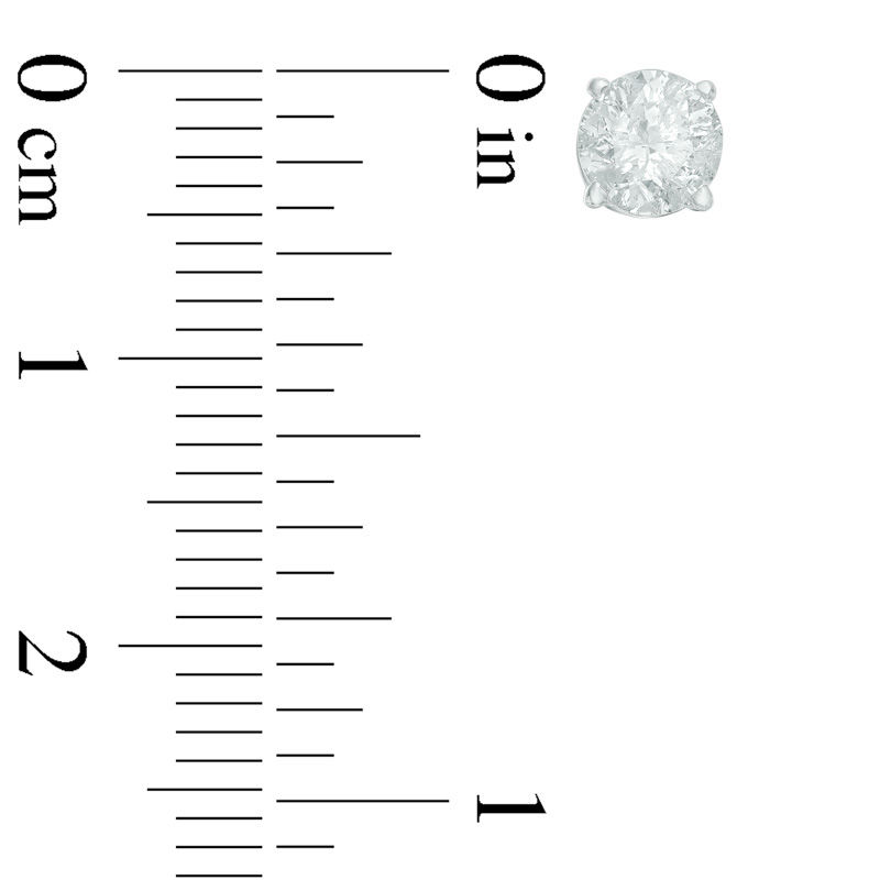 Main Image 2 of 1-1/5 CT. T.W. Diamond Solitaire Stud Earrings in 14K White Gold