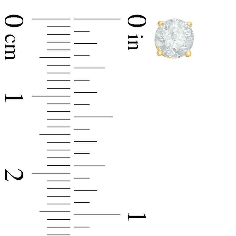 Main Image 2 of 1-1/5 CT. T.W. Diamond Solitaire Stud Earrings in 14K Gold