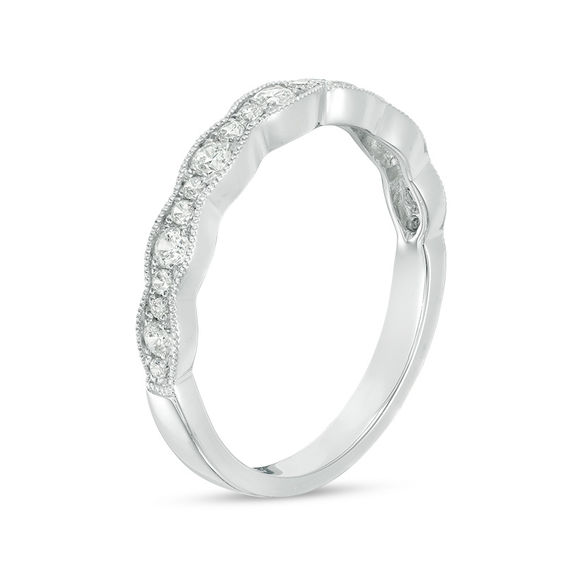 1/3 CT. T.w. Diamond Wave Vintage-Style Anniversary Band in 10K White Gold