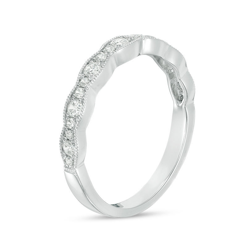 Main Image 2 of 1/3 CT. T.W. Diamond Wave Vintage-Style Anniversary Band in 10K White Gold