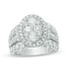 Thumbnail Image 1 of 3 CT. T.W. Composite Diamond Frame Multi-Row Engagement Ring in 14K White Gold