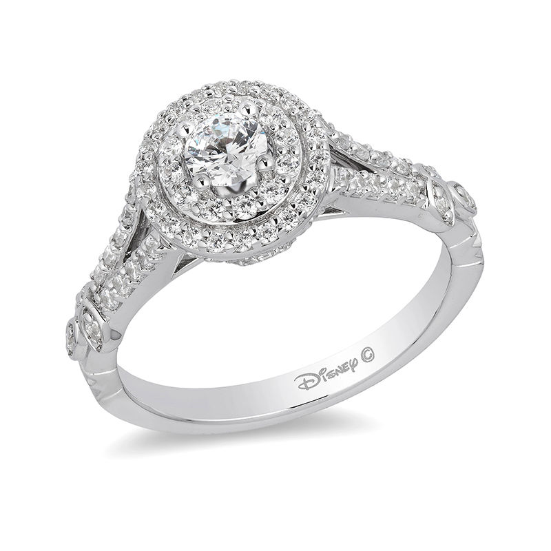 Enchanted Disney Tiana 3/4 CT. T.W. Diamond Double Frame Engagement Ring in 14K White Gold