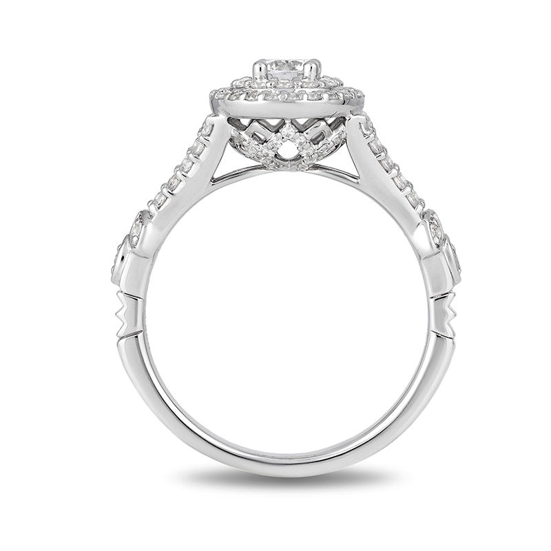 Enchanted Disney Tiana 3/4 CT. T.W. Diamond Double Frame Engagement Ring in 14K White Gold
