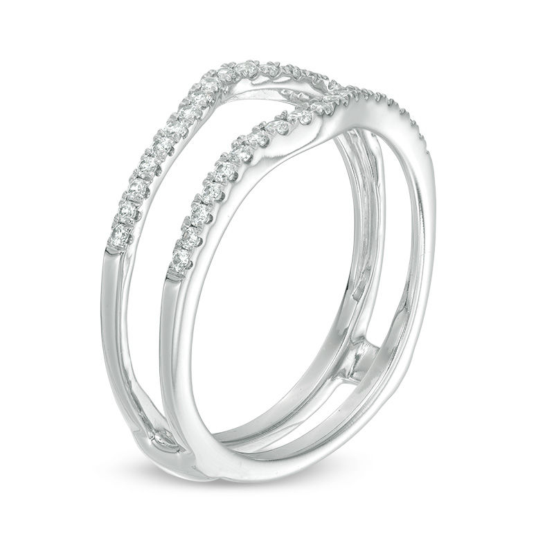 Main Image 2 of 1/4 CT. T.W. Diamond Contour Solitaire Enhancer in 14K White Gold