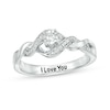 Thumbnail Image 1 of 1/8 CT. T.W. Diamond Twist Shank Promise Ring in Sterling Silver (1 Line)