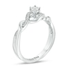 Thumbnail Image 2 of 1/8 CT. T.W. Diamond Twist Shank Promise Ring in Sterling Silver (1 Line)