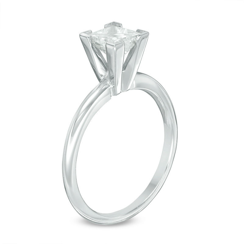 Main Image 2 of 1 CT. Princess-Cut Diamond Solitaire Engagement Ring in 10K White Gold (K/I3)