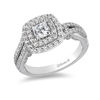 Thumbnail Image 1 of Enchanted Disney Cinderella 1-1/4 CT. T.W. Princess-Cut Diamond Double Frame Bypass Engagement Ring in 14K White Gold