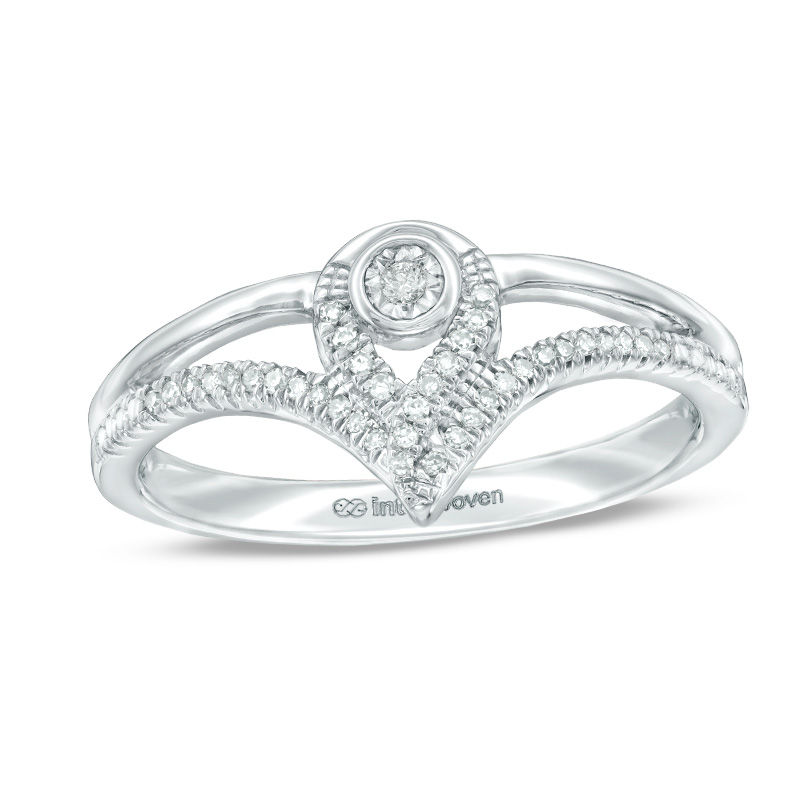 Main Image 1 of Interwoven™ 1/10 CT. T.W. Diamond Ring in Sterling Silver