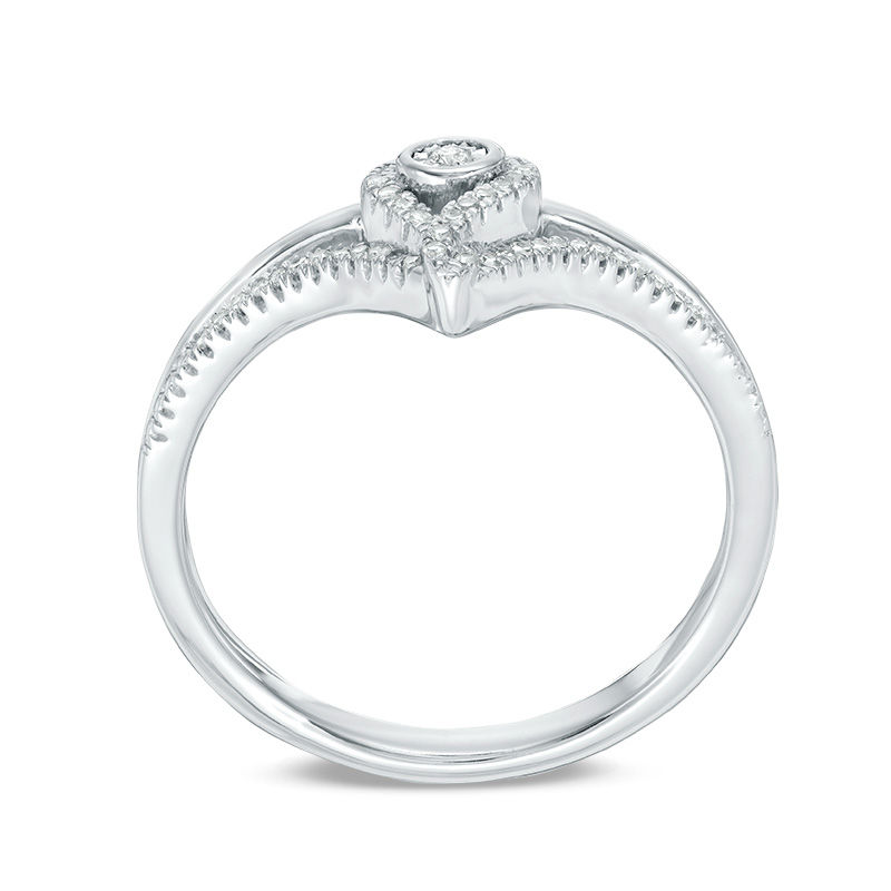Main Image 2 of Interwoven™ 1/10 CT. T.W. Diamond Ring in Sterling Silver